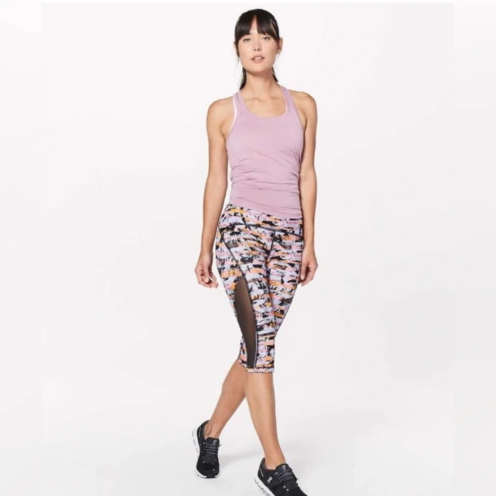 Lululemon Sun Runner Crop Inversion Multi Color Cropped Leggings